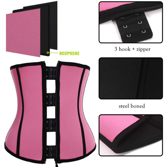 Lighteme Plus Size "Clip & Zip" Waist Trainer - 3 Hook & Zippered Body Shaper!