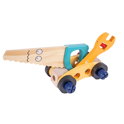 Lighteme Wooden tool set with toolbox learning and discovery for children