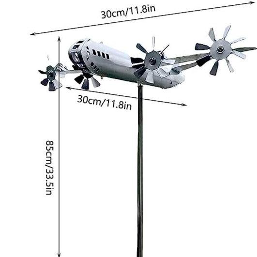 Lighteme Handcrafted B-29 Aircraft Windmill