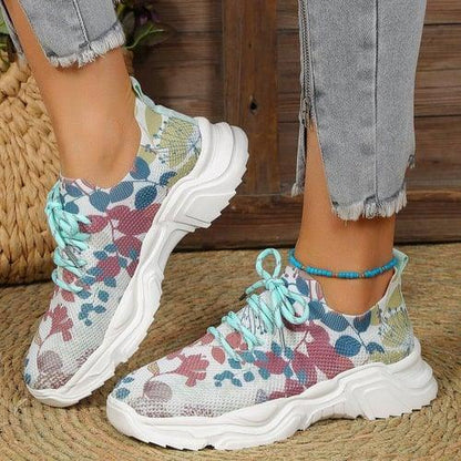 Lighteme Floral Print Sneakers For Womens