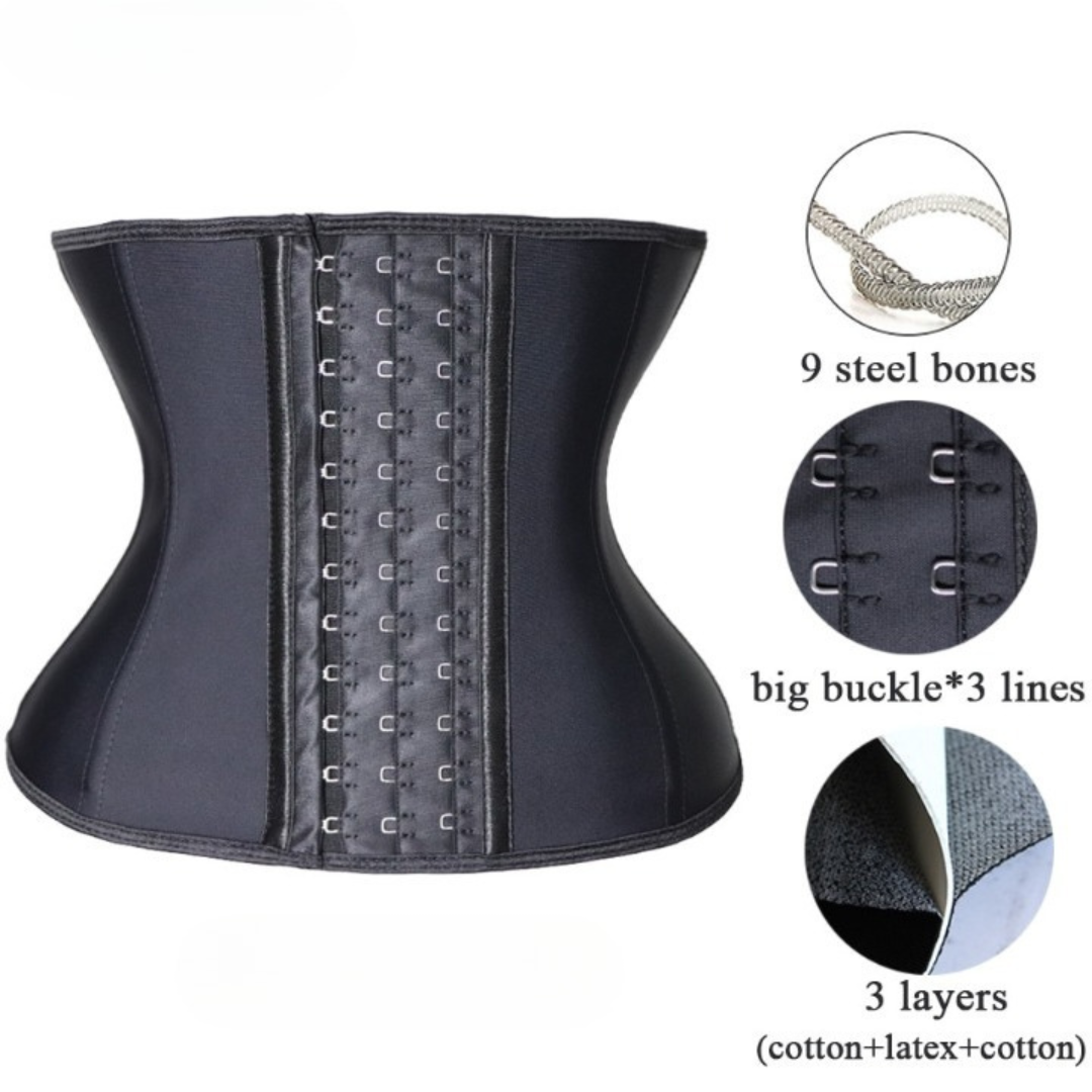 Lighteme CORE WAIST TRAINER BLACK - Hourglass Body Shaper Undergarment