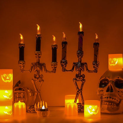 Lighteme Halloween Skeleton Candlestick with LED Lights | BUY 1 GET 1 FREE (2PCS)