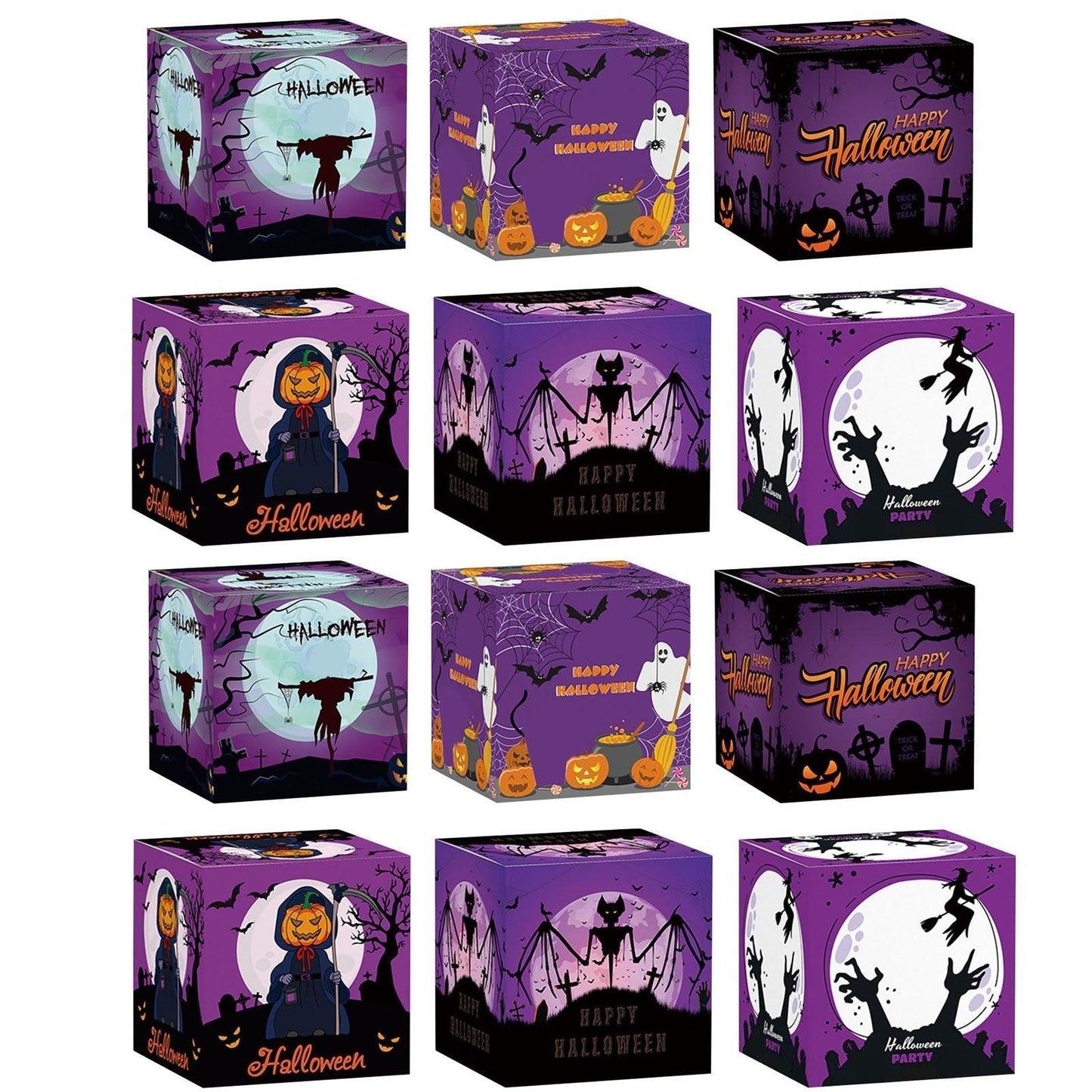 Lighteme 12pcs Halloween Gift Bags for Candy & Treat Packaging