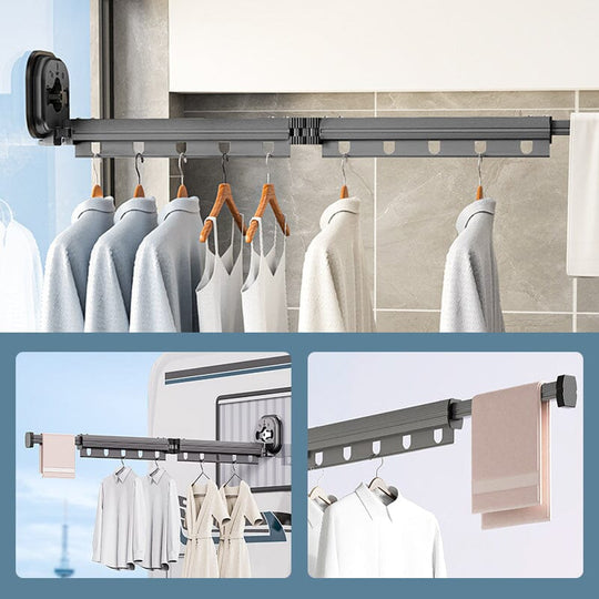 Lighteme Suction Cup Clothes Hanger Rack