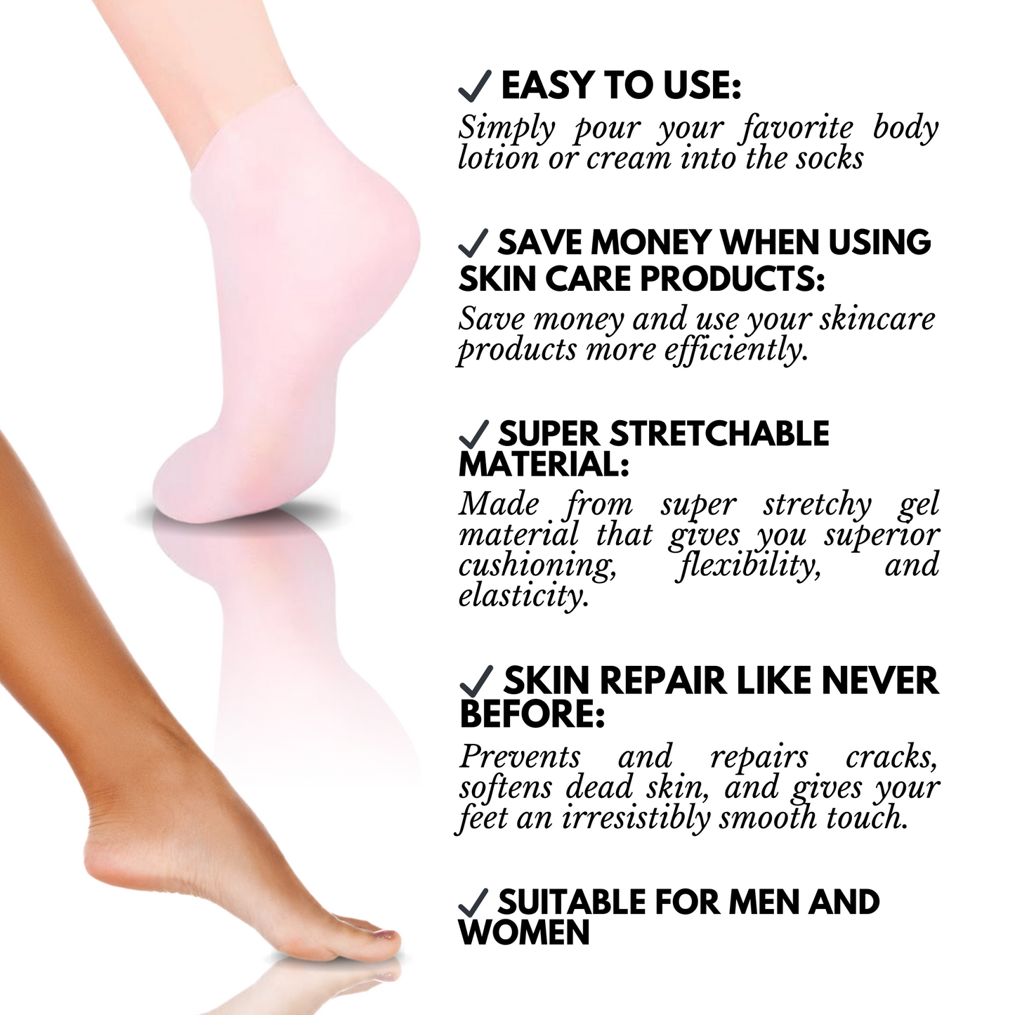 Lighteme Reusable Moisturizing Foot Mask Silicone Socks | BUY 1 PAIR GET 2 PAIRS