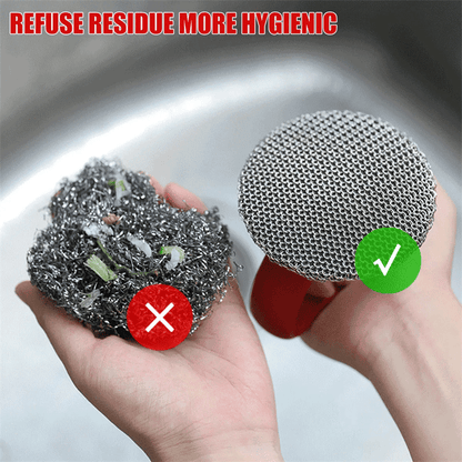 Lighteme Durable Stainless Steel Chainmail Scrubber for Cast Iron Pans