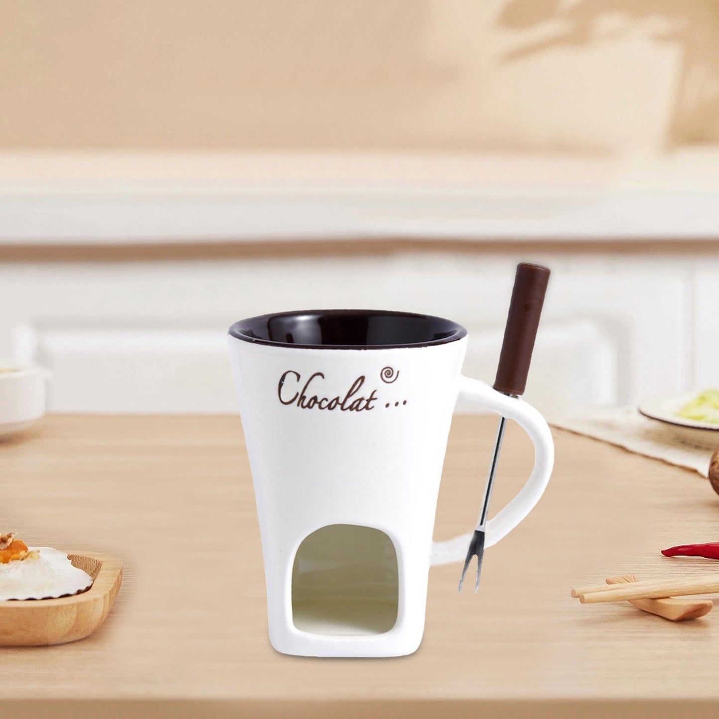 Lighteme Multifunctional Fondue Mug | Perfect for Chocolate, Cheese, DIY Candles & More