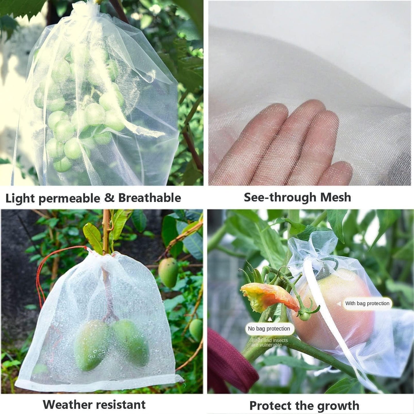 Lighteme Insect-Proof Mesh Bag for Fruit & Vegetable Protection | Set of 20PCS