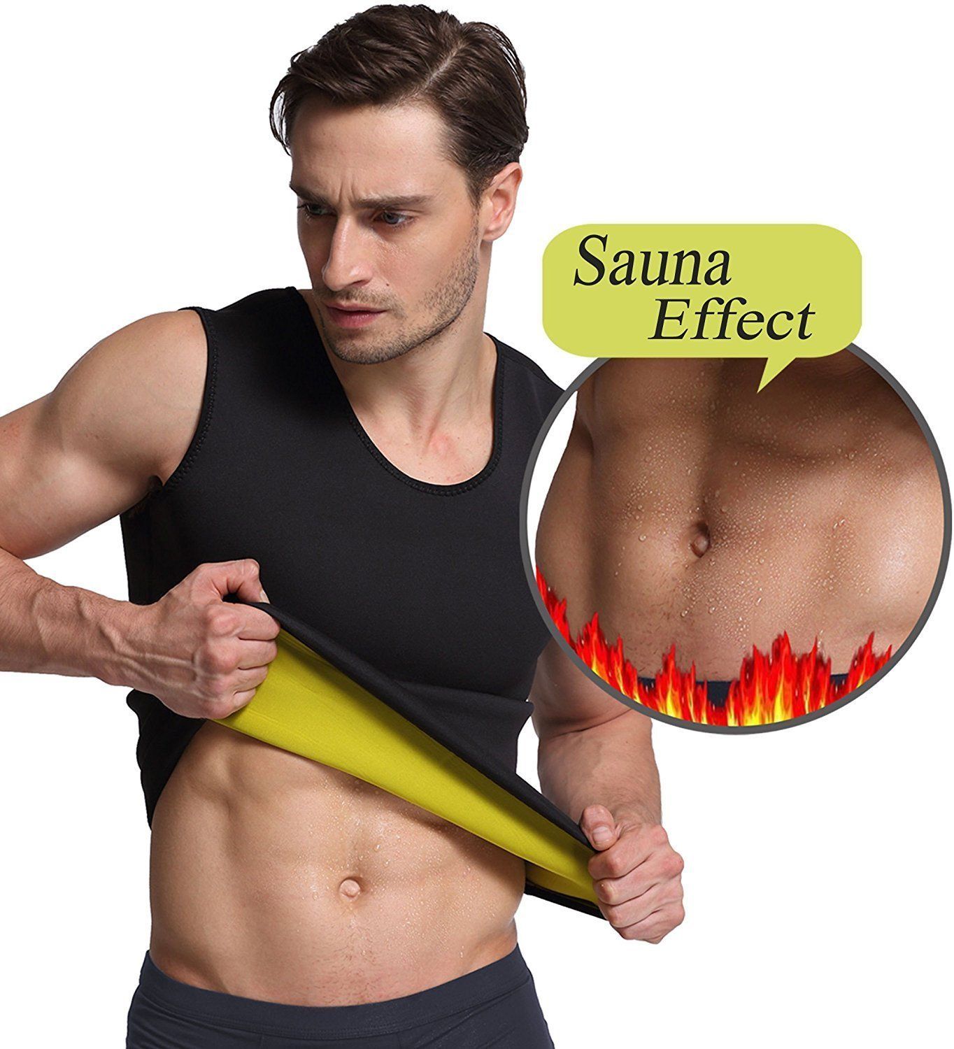 Lighteme Men's Sauna Vest Waist Shaper ~ Burn Stomach Fat!