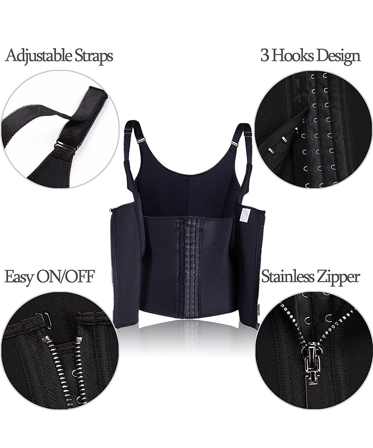 Lighteme Waist Trainer Body Shaper ~ Zip Up Corset Vest!