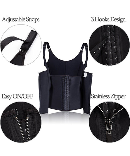 Lighteme Plus Size 3 Hook Waist Trainer with Supportive Zipper!