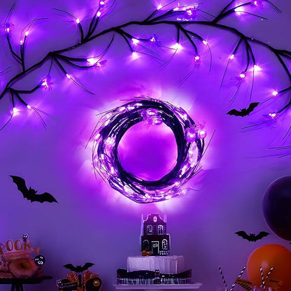 Lighteme Halloween Purple Spider Vine String Lights