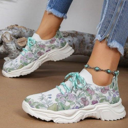 Lighteme Floral Print Sneakers For Womens