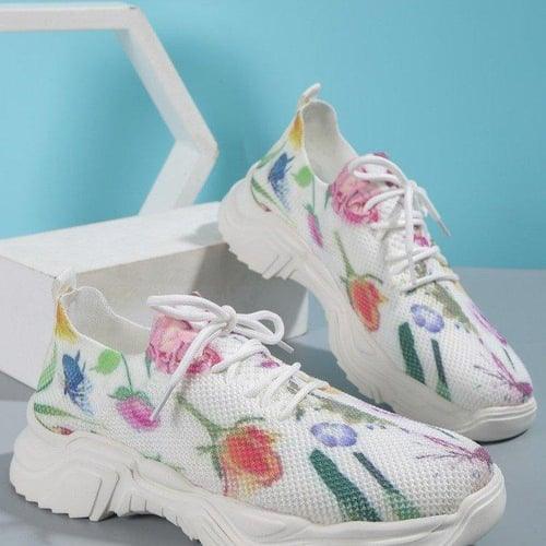 Lighteme Floral Print Sneakers For Womens