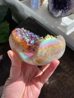 Lighteme Angel Aura Heart Shaped Rainbow Crystal Cluster