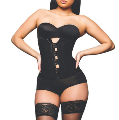 Lighteme Plus Size "Clip & Zip" Waist Trainer - 3 Hook & Zippered Body Shaper!