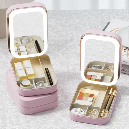 Lighteme Multifunctional Makeup Box - Jewelry Storage Box + Makeup Mirror