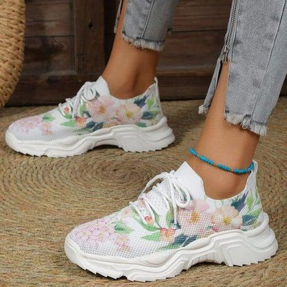 Lighteme Floral Print Sneakers For Womens