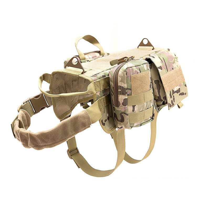 Lighteme 3 Colors Tactical Dog Harness Adjustable Military K9 Harness Vest with 3 Detachable Pouches Clearance