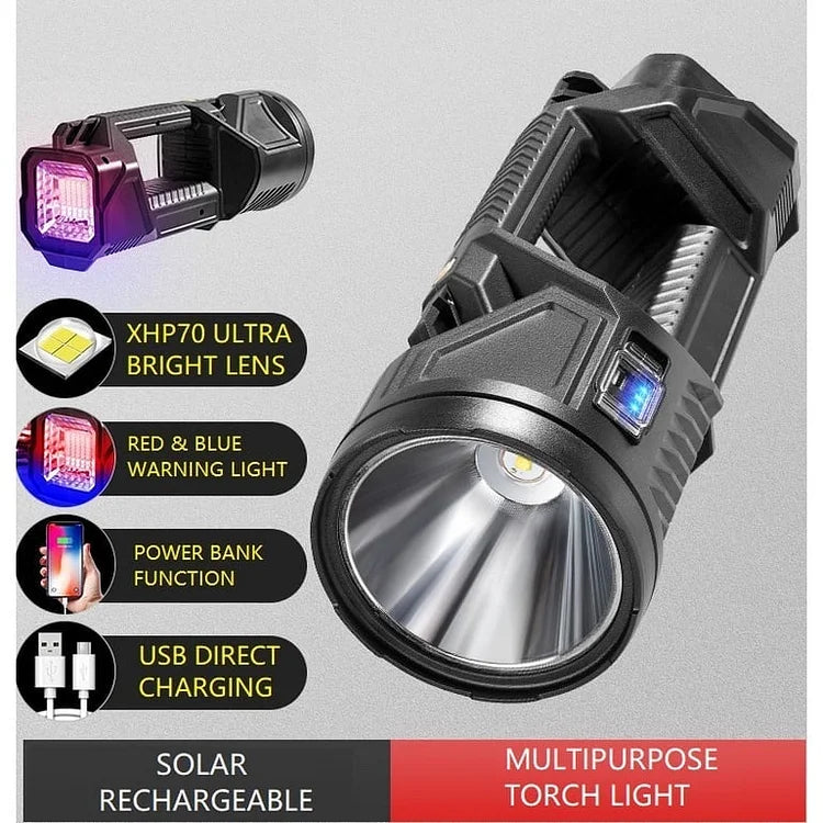 Lighteme USB Rechargeable Solar-Powered Handheld Searchlight