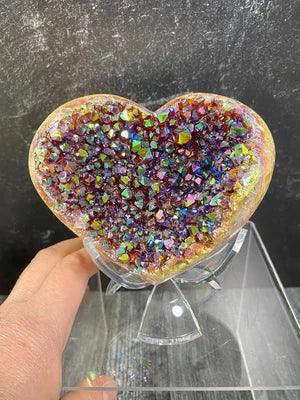 Lighteme Angel Aura Heart Shaped Rainbow Crystal Cluster