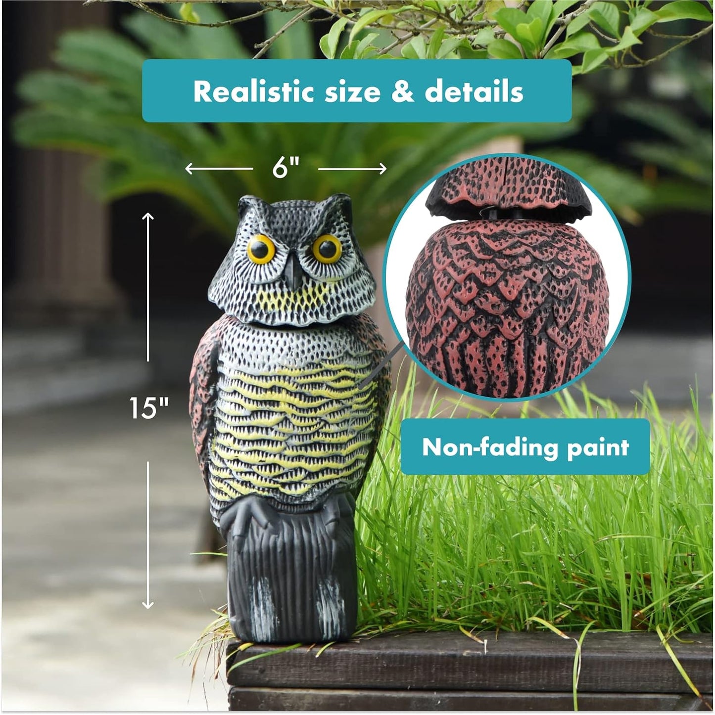 Lighteme Owl lure with rotating head - The owl with rotating head keeps watch