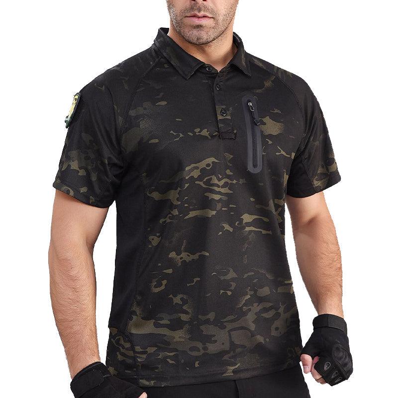 Lighteme Men's Short Sleeve Quick Dry Battle Top kahki