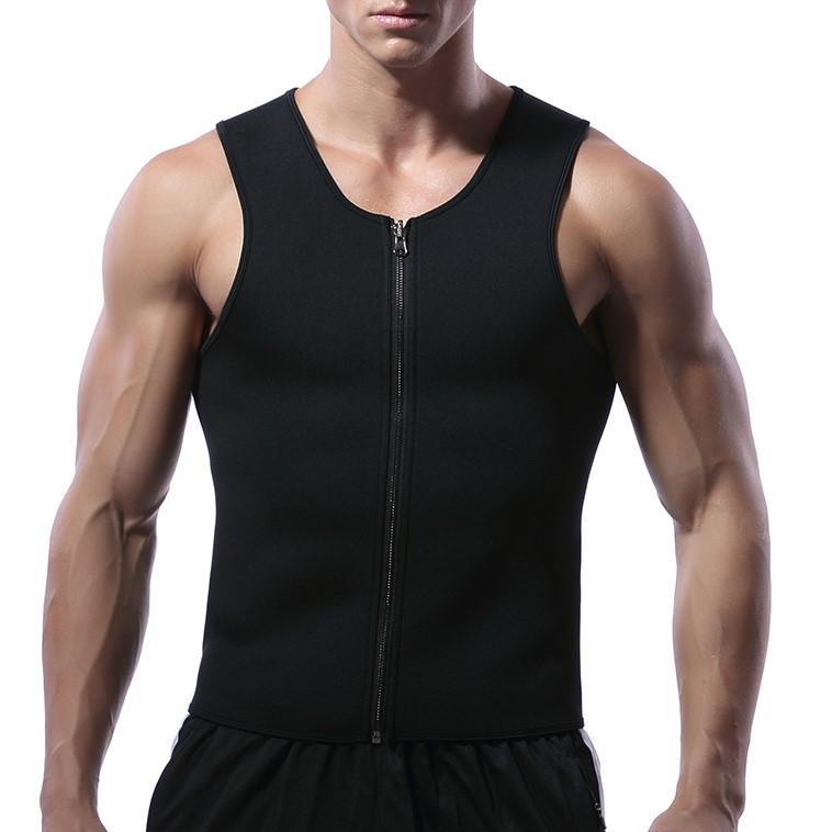 Lighteme Men's Waist Training Zippered Sauna Vest - Burn Fat Fast!