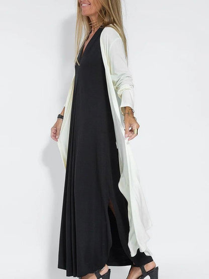 Lighteme Elegant Solid Color Sleeveless Maxi Dress