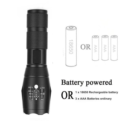 Tactical LED Flashlight 3800 lumens 5-MODE WATERPROOF COATING