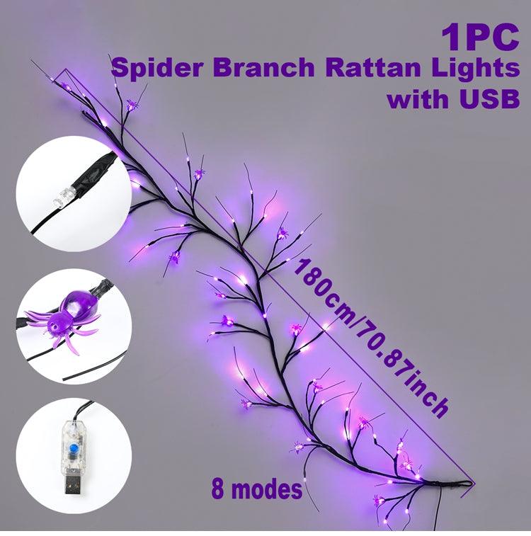 Lighteme Halloween Purple Spider Vine String Lights