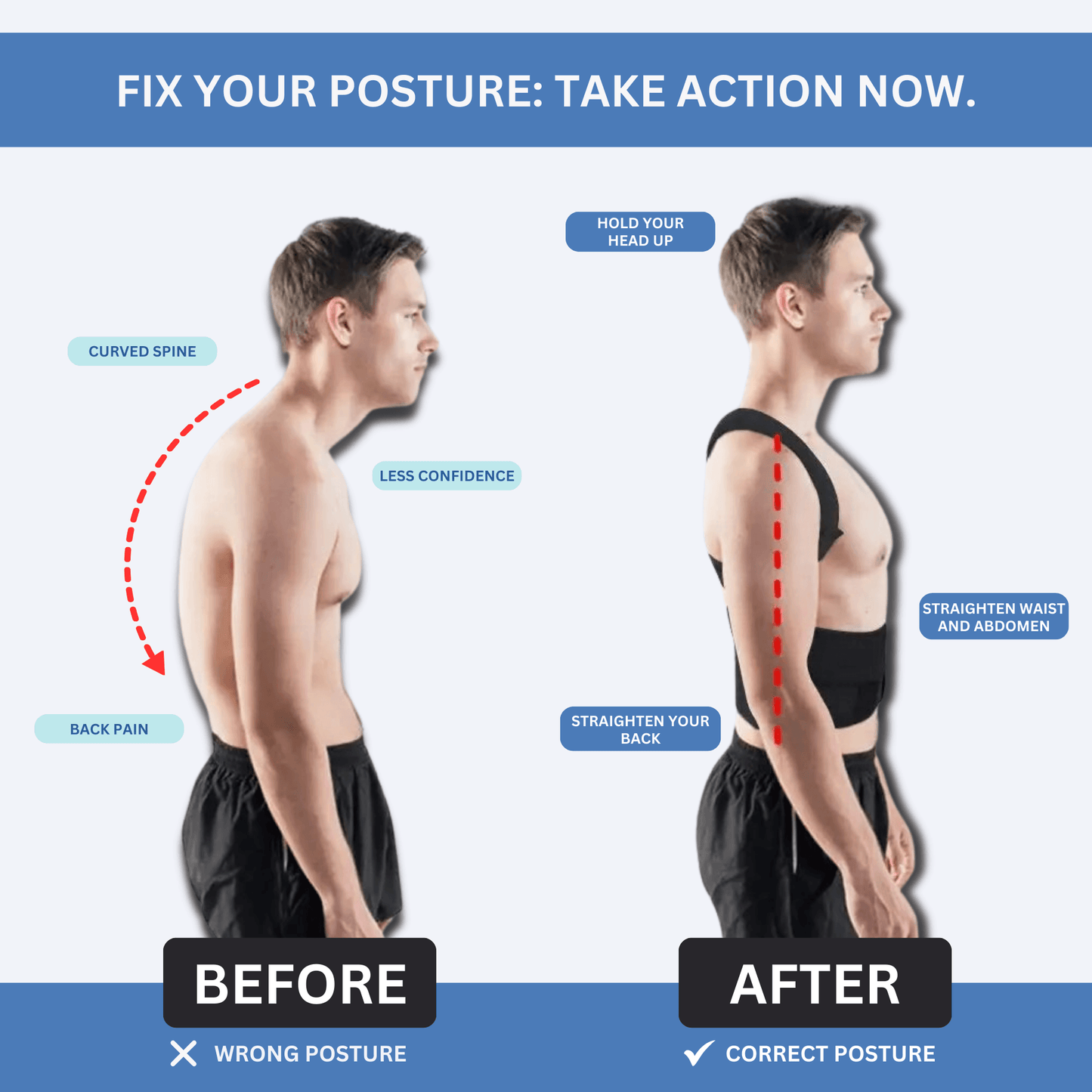 Lighteme Adjustable Back Posture Belt