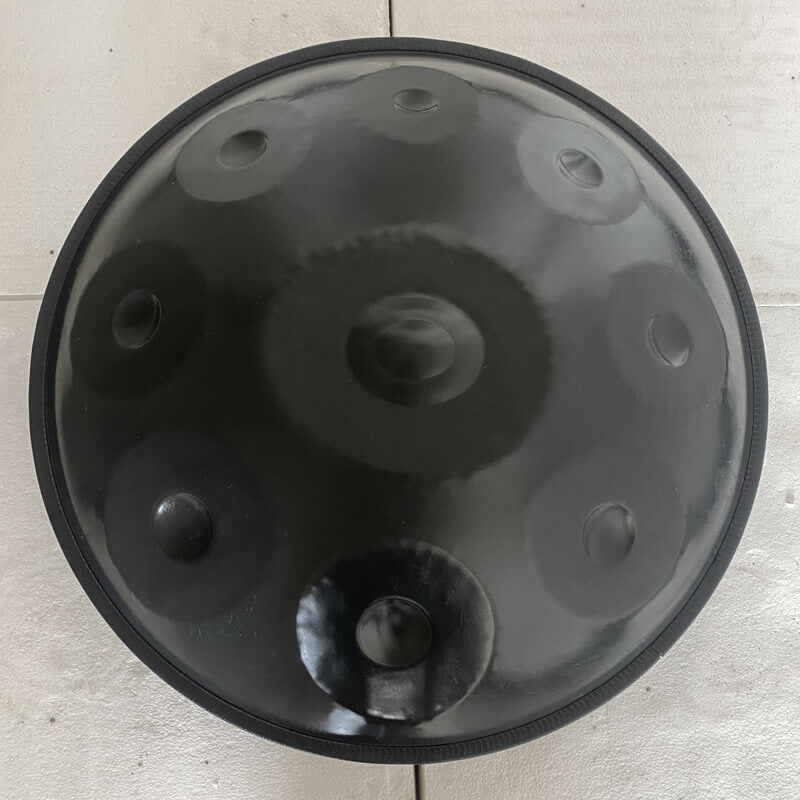 MiSoundofNature individuelle Handpan-Trommel, 22 Zoll, 9/9+2 Töne, F3, dorische Tonleiter, Schlaginstrument aus Edelstahl/nitriertem Stahl, erhältlich in 432 Hz und 440 Hz 