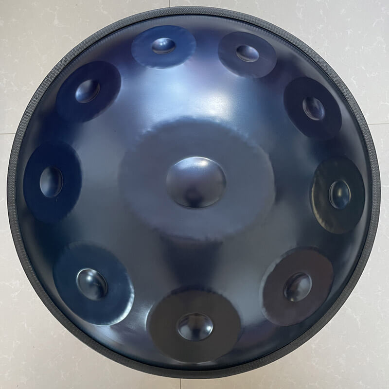 MiSoundofNature Customized Handpan Drum 22 Inch 10/10+2 Notes F3 Low Pygmy Scale Stainless Steel/Nitrided Steel Percussion Instrument, Available in 432 Hz and 440 Hz