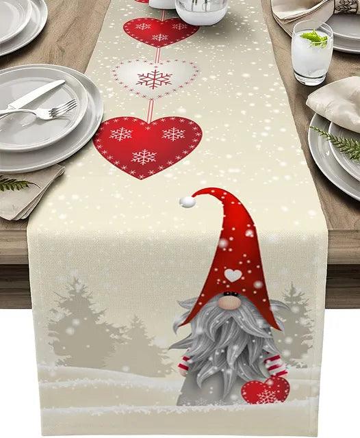 Lighteme Christmas table runner with snowflake gnomes, festive table decoration!