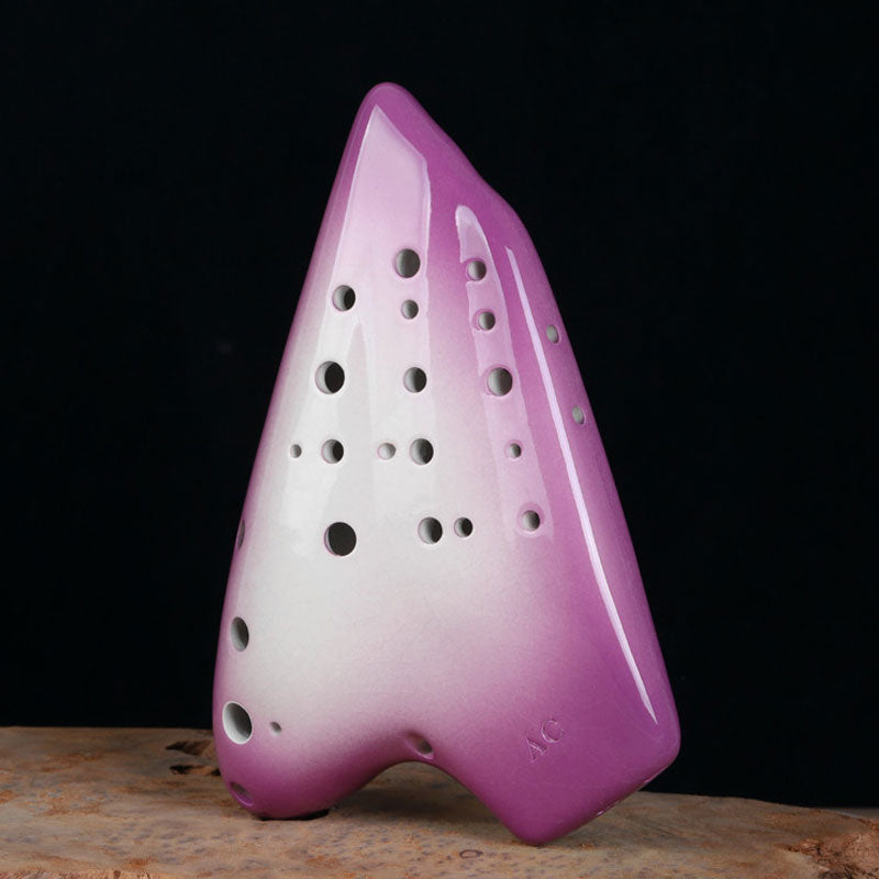 Lighteme Classic Solid Color Triple Chamber Ocarina Natural Matte Alto C Clay Ocarina Instrument