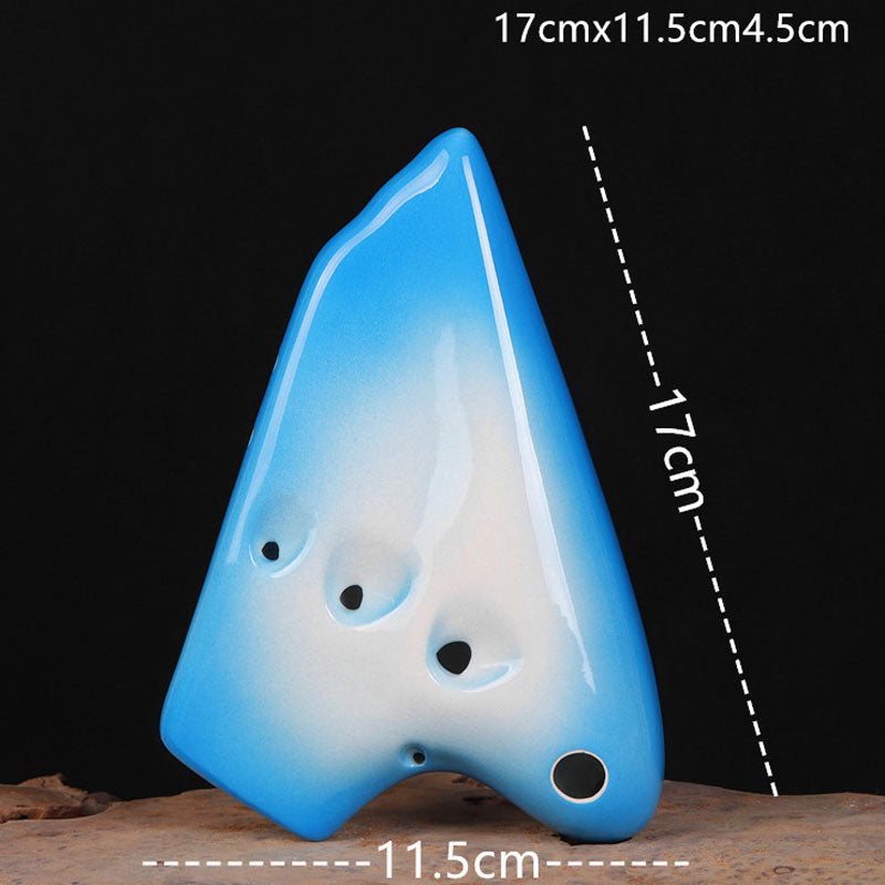 Lighteme Classic Solid Color Triple Chamber Ocarina Natural Matte Alto C Clay Ocarina Instrument