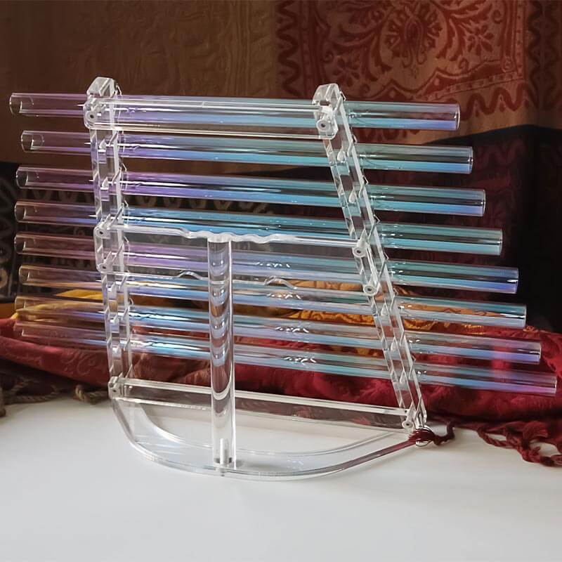 Lighteme Crystal Harp 440/432Hz Colorful Rainbow Crystal Singing Harp Sound Healing Quartz Harp