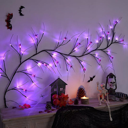 Lighteme Halloween Purple Spider Vine String Lights