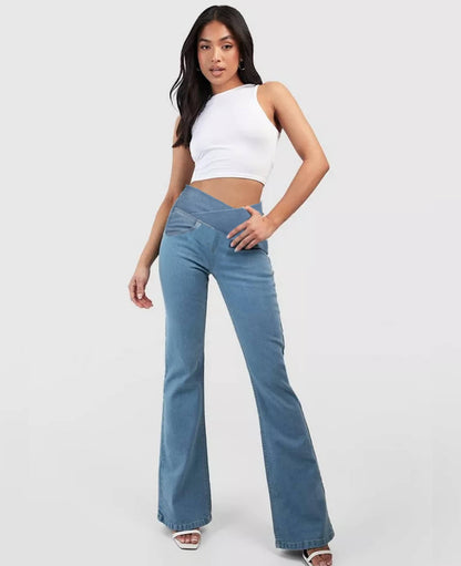 Lighteme High-waisted crossover jeans