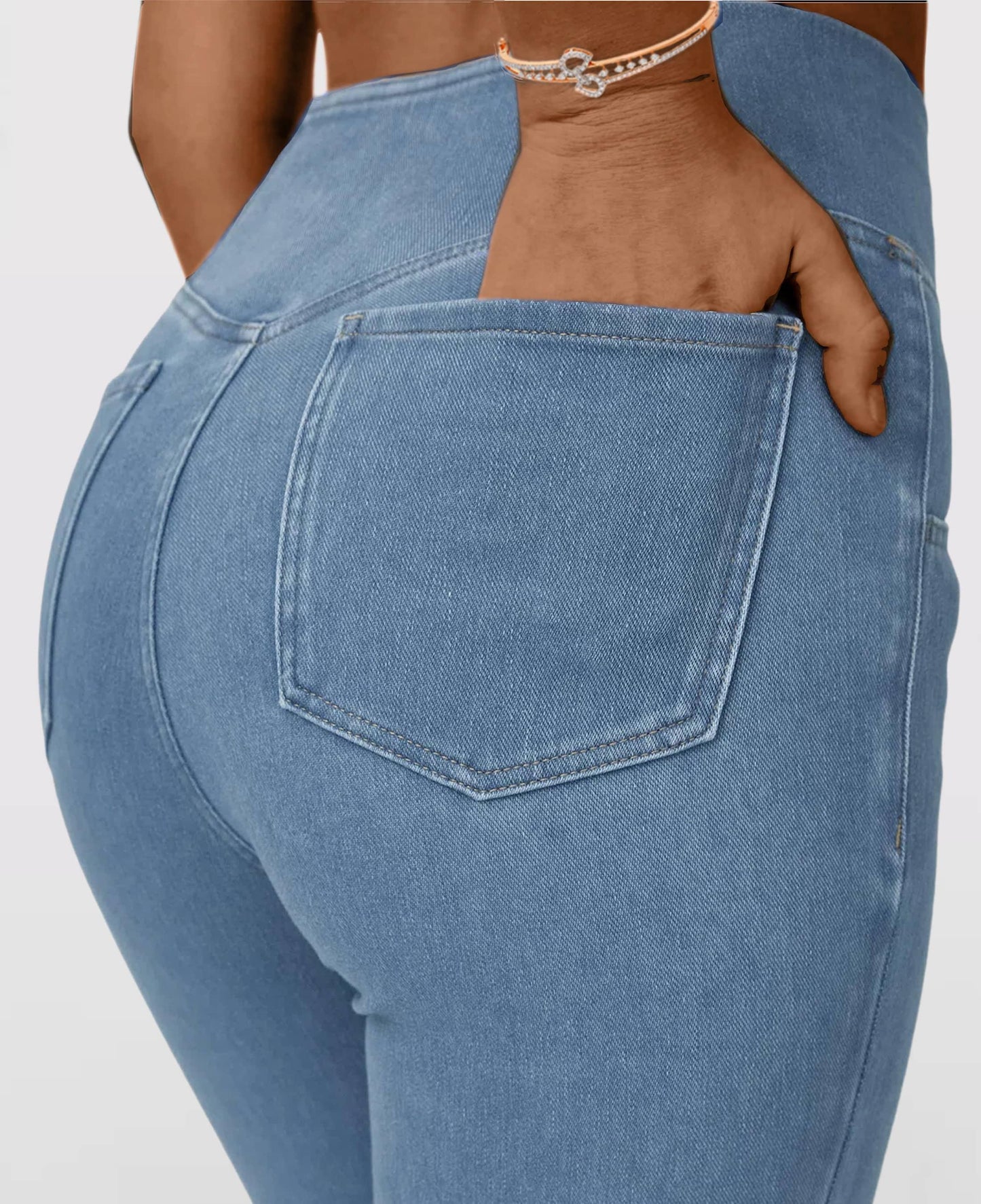 Lighteme High-waisted crossover jeans