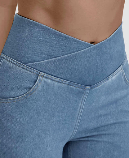 Lighteme High-waisted crossover jeans