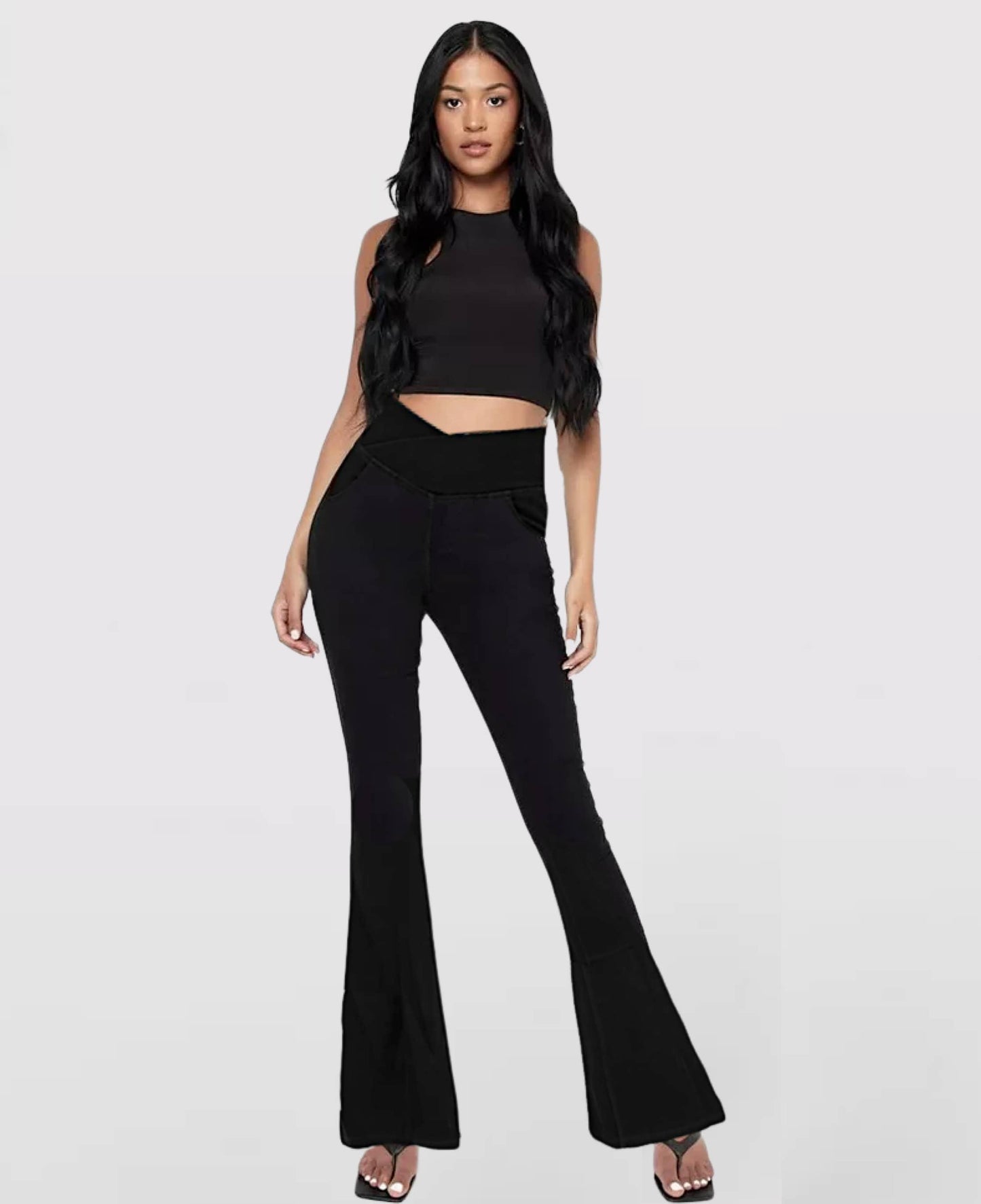 Lighteme High-waisted crossover jeans