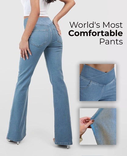 Lighteme High-waisted crossover jeans