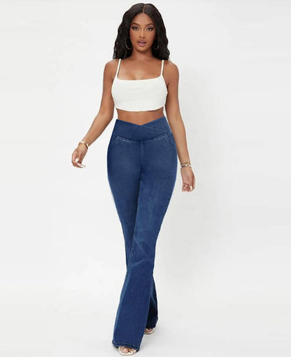 Lighteme High-waisted crossover jeans