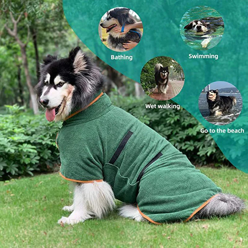 Lighteme Microfiber dog bathrobe