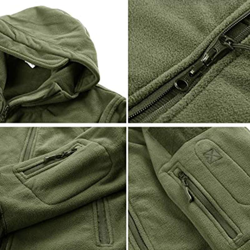 Lighteme Warm Fleece Hooded Tactical Military Jacket Coat