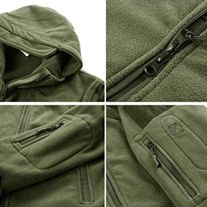 Lighteme Warm Fleece Hooded Tactical Military Jacket Coat