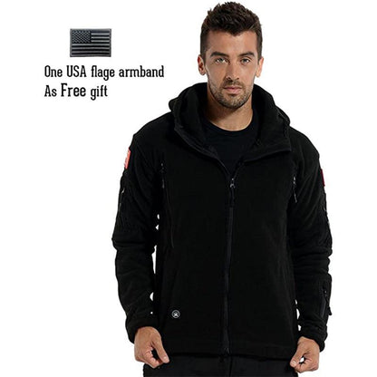 Lighteme Warm Fleece Hooded Tactical Military Jacket Coat