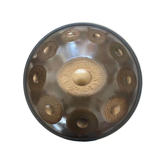 MiSoundofNature Sun God Handmade Hammering Custom F3 Low Pygmy Scale 22 Inch 10/(10+2) Notes 1.2mm Nitride Steel Handpan Drum